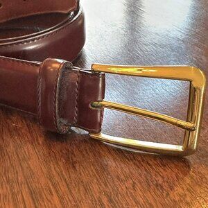 EUC Coach Cordovan Burgundy Leather Classic Belt Brass Buckle Men's Size 36